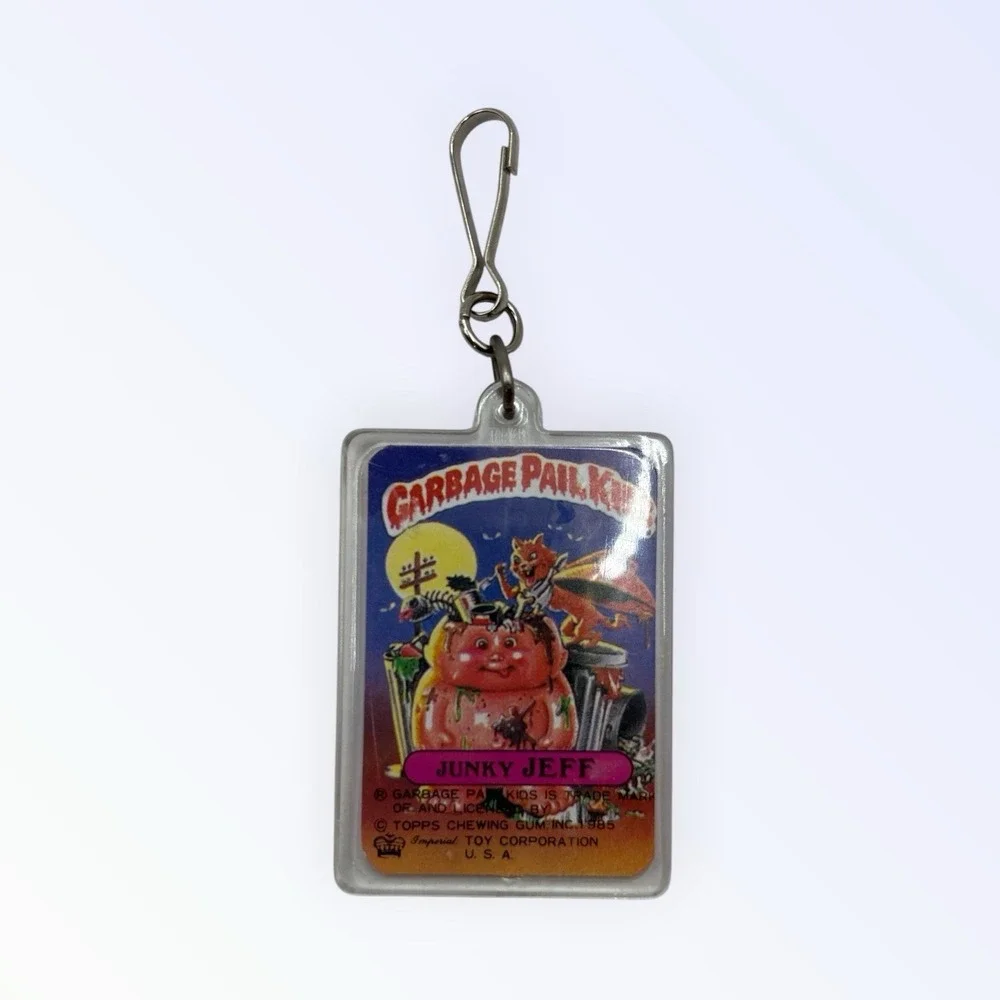 1985 Garbage‎ Pail Kids Double Keychain Zipper Pull SLOBBY ROBBIE & JUNKY JEFF